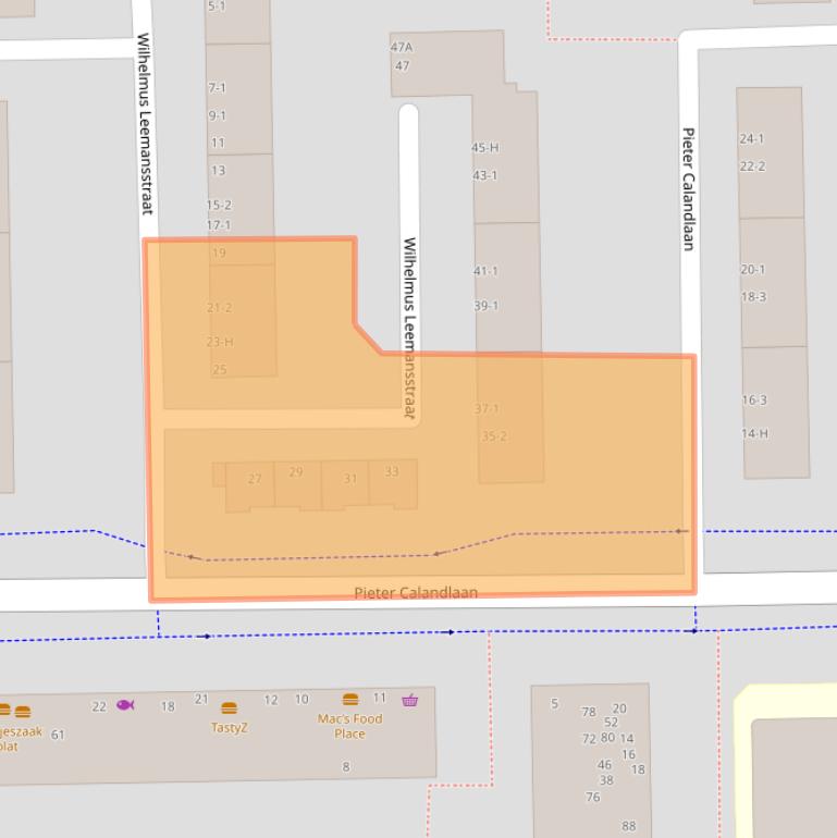 Kaart van postcodegebied 1065CW.