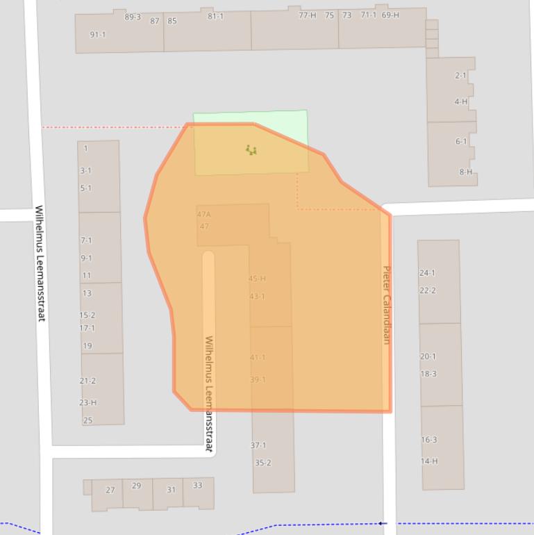 Kaart van postcodegebied 1065CX.