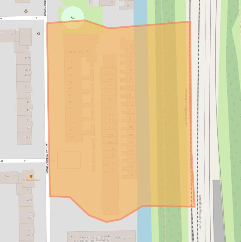 Kaart van postcodegebied 1065DC.