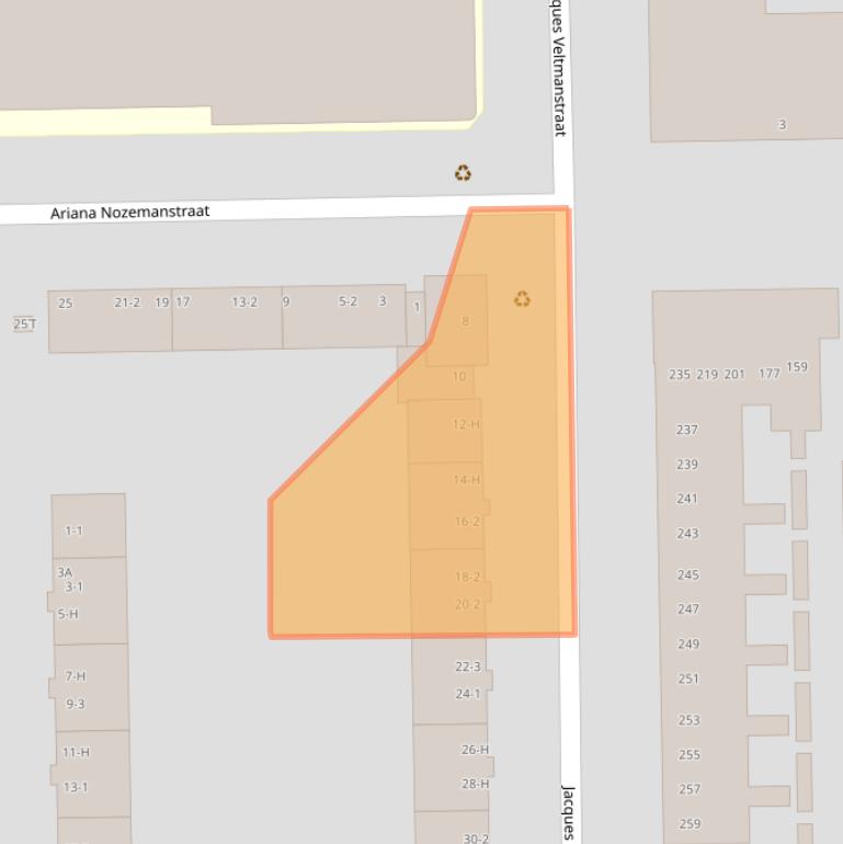 Kaart van postcodegebied 1065EH.