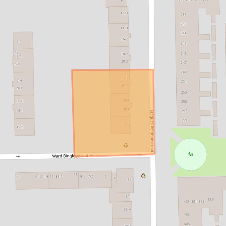 Kaart van postcodegebied 1065EJ.