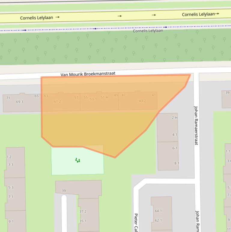 Kaart van postcodegebied 1065ES.
