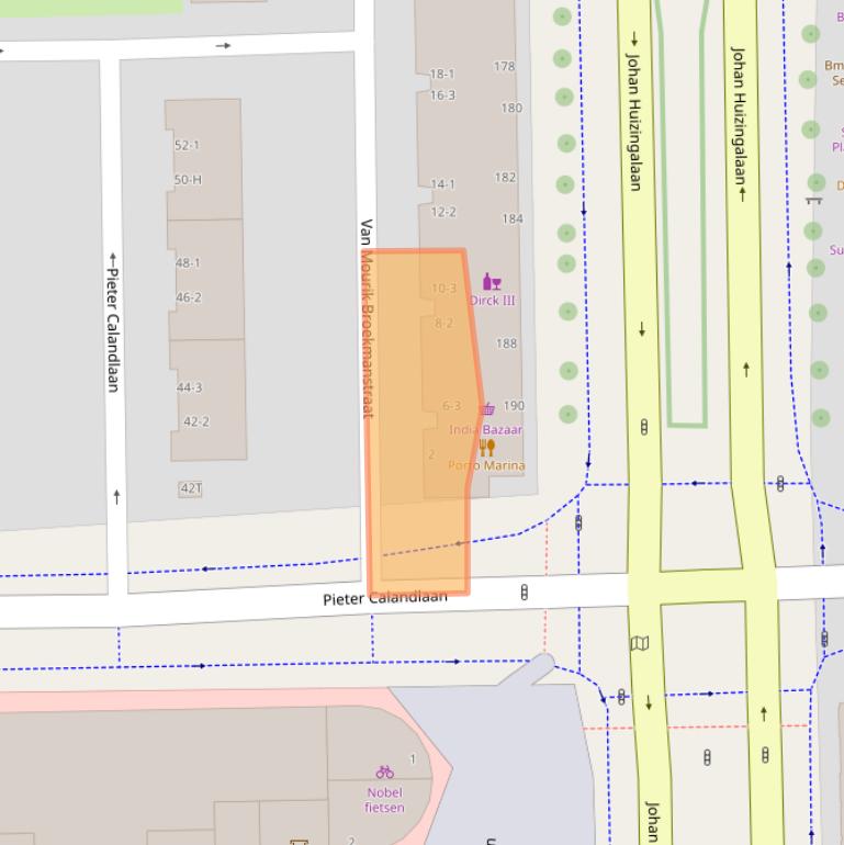 Kaart van postcodegebied 1065EW.