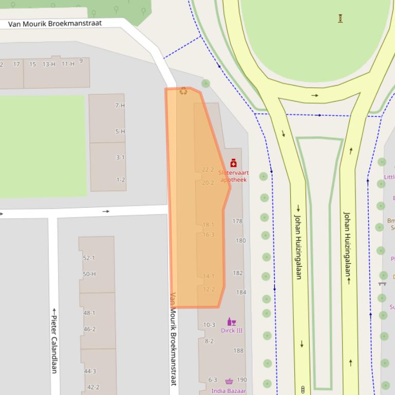 Kaart van postcodegebied 1065EX.