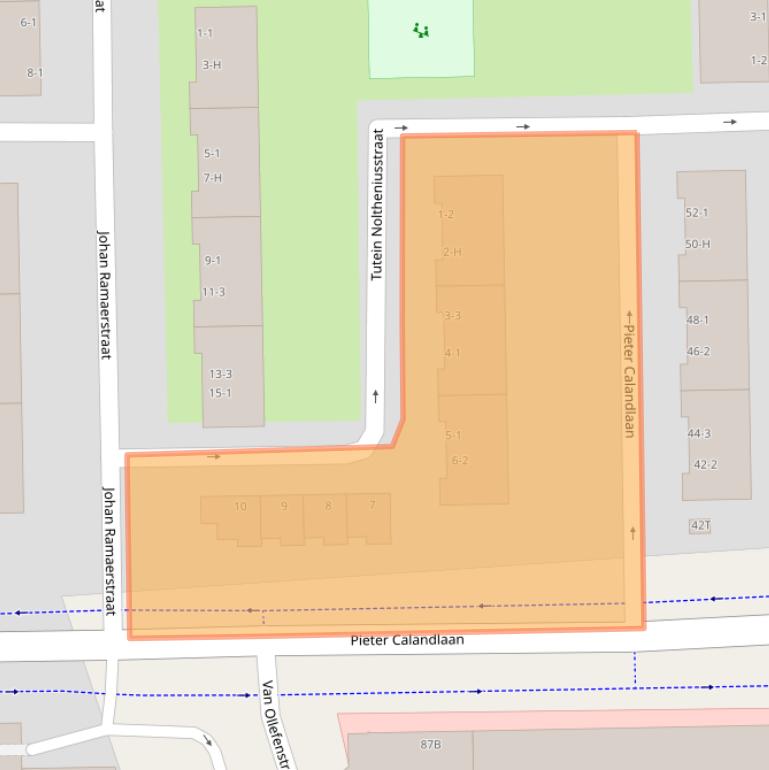 Kaart van postcodegebied 1065EZ.