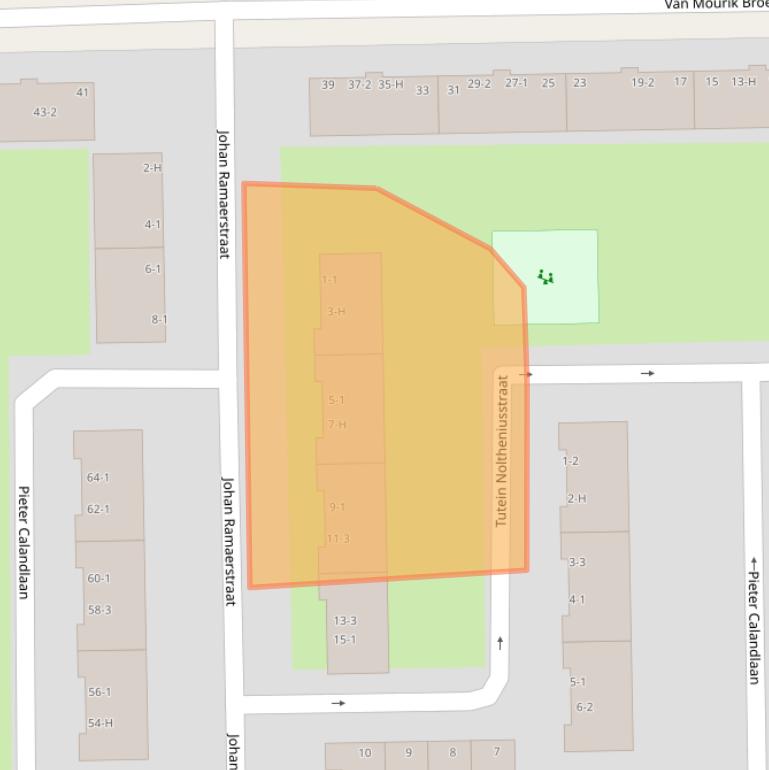 Kaart van postcodegebied 1065GA.