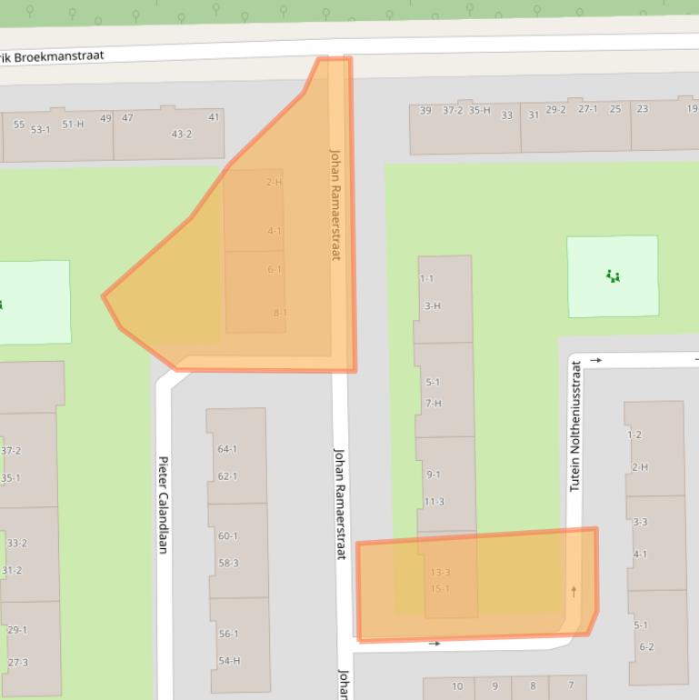 Kaart van postcodegebied 1065GB.