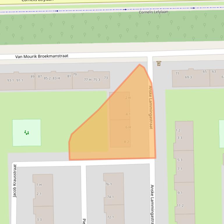 Kaart van postcodegebied 1065GG.