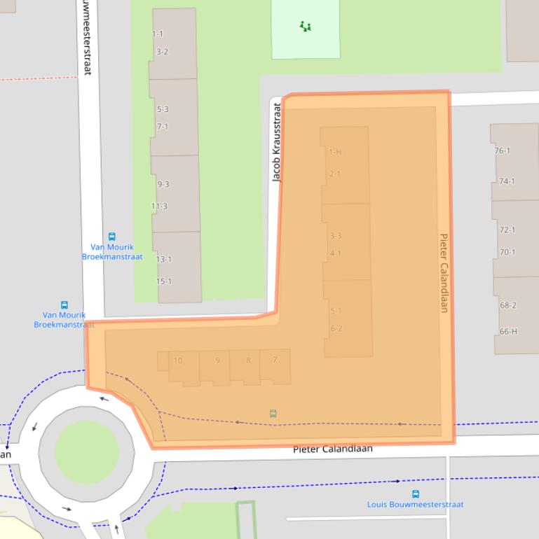 Kaart van postcodegebied 1065GH.