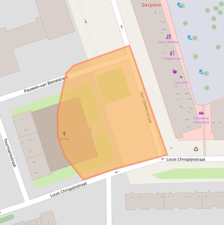 Kaart van postcodegebied 1065GJ.