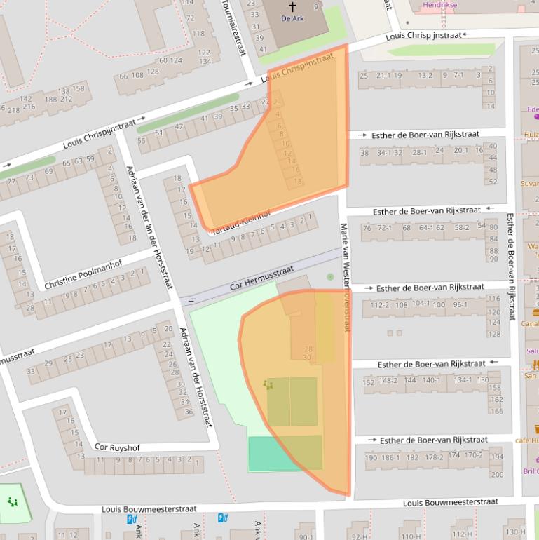 Kaart van postcodegebied 1065GV.