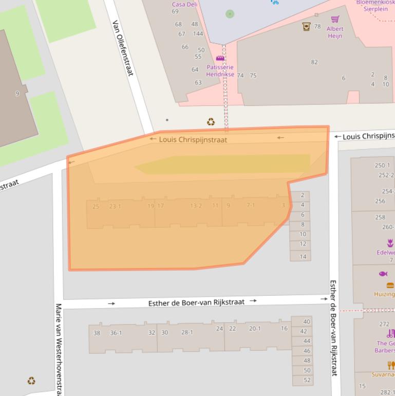 Kaart van postcodegebied 1065HD.