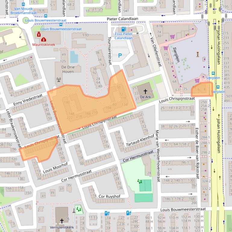 Kaart van postcodegebied 1065HH.