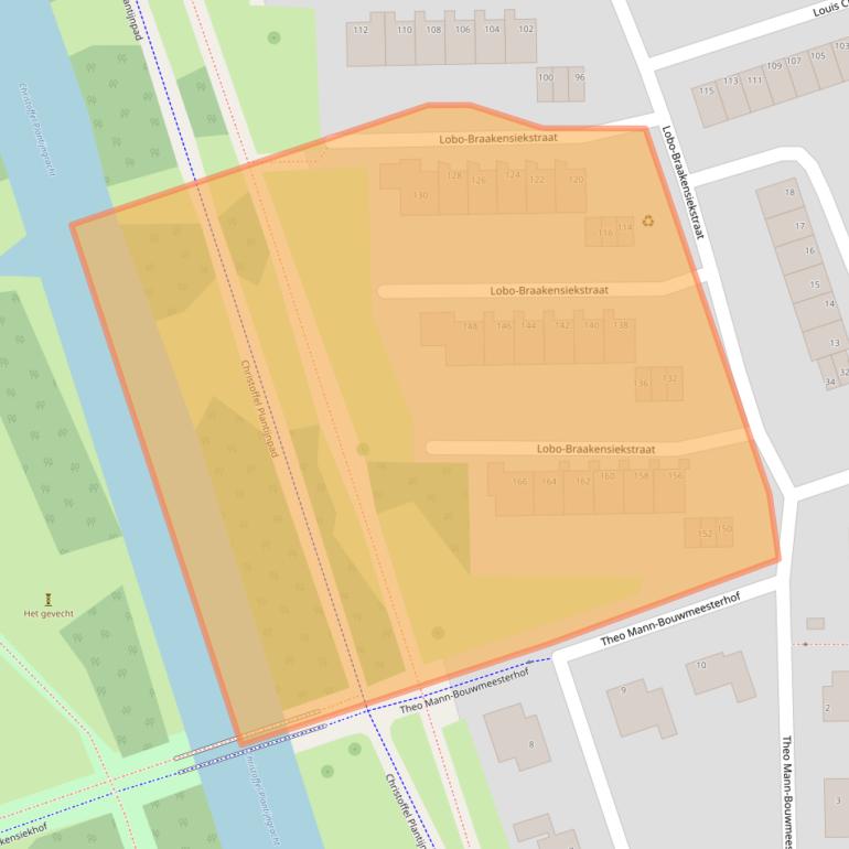 Kaart van postcodegebied 1065HR.