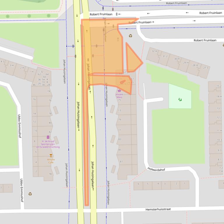 Kaart van postcodegebied 1065HT.