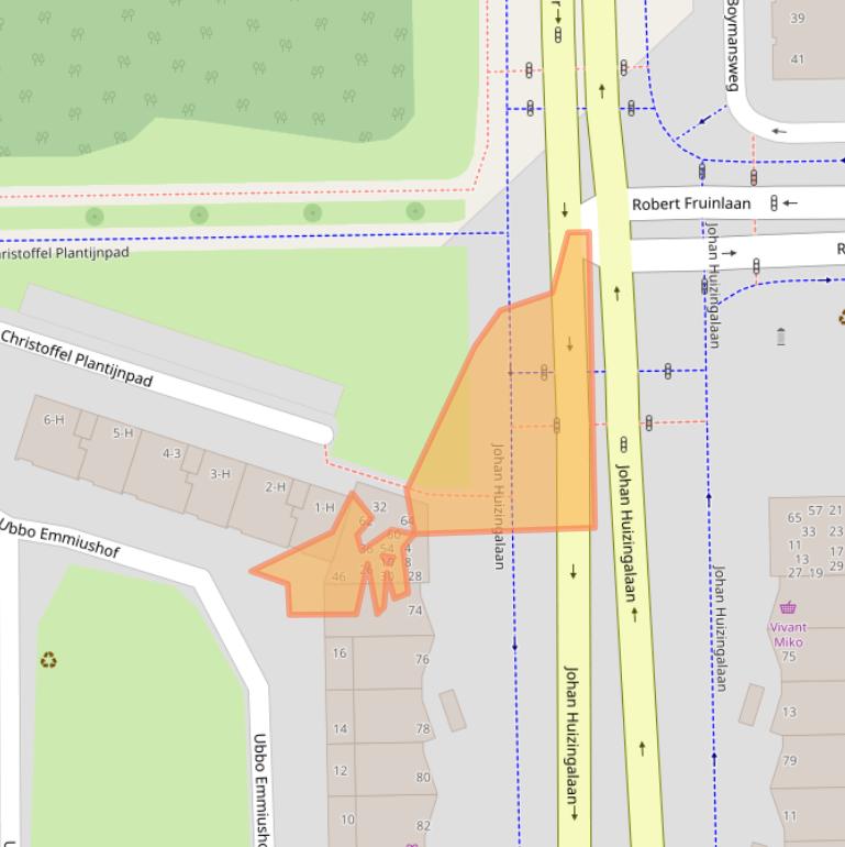 Kaart van postcodegebied 1065JC.