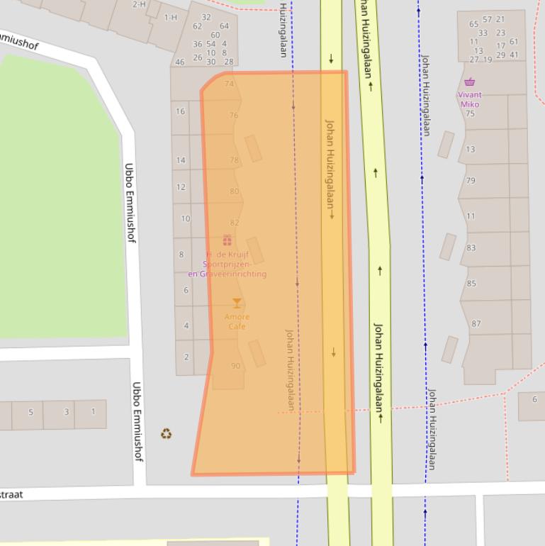 Kaart van postcodegebied 1065JD.