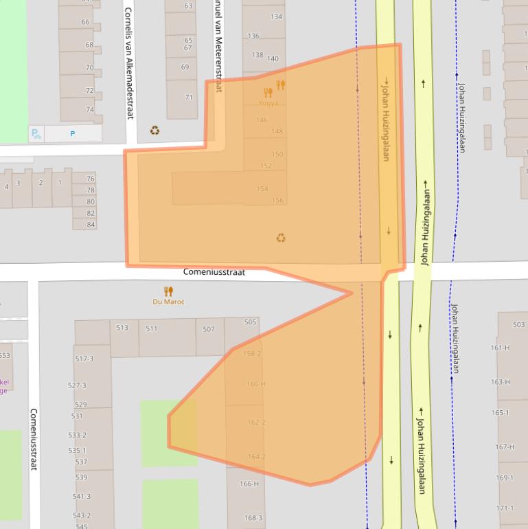 Kaart van postcodegebied 1065JG.