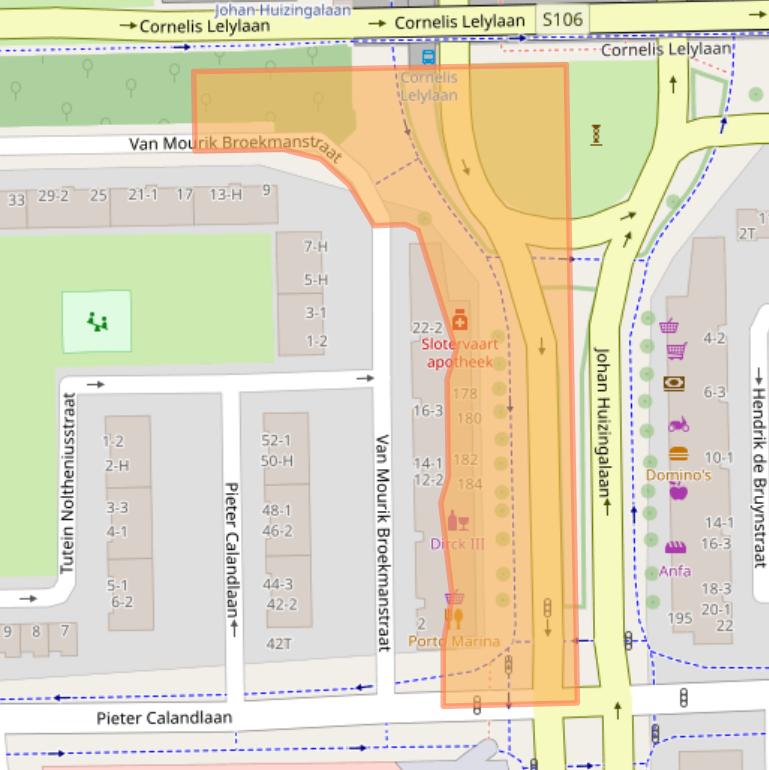 Kaart van postcodegebied 1065JJ.