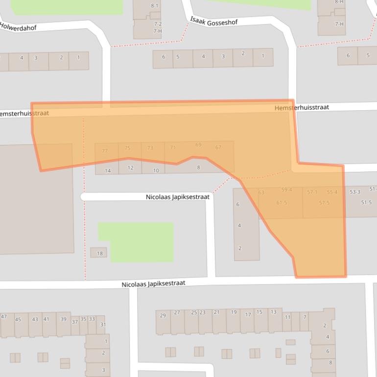 Kaart van postcodegebied 1065JW.