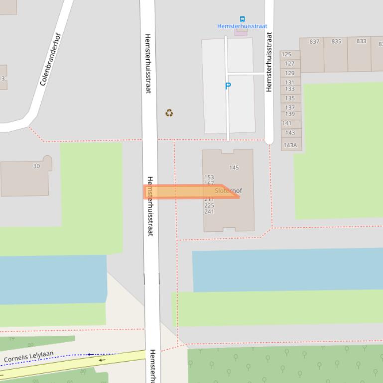 Kaart van postcodegebied 1065JZ.