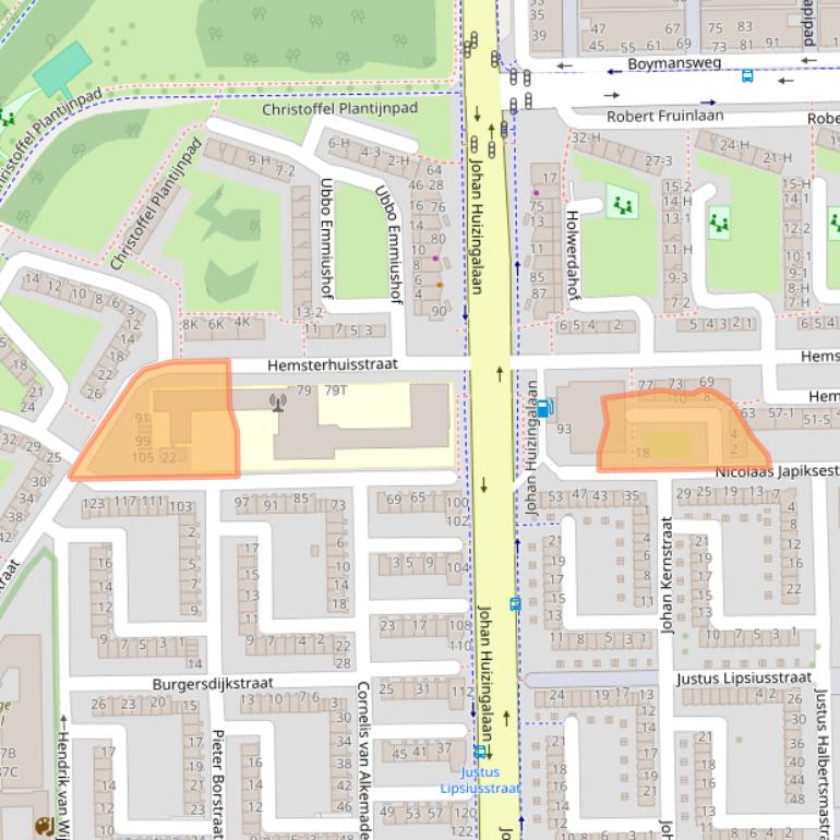 Kaart van postcodegebied 1065KG.