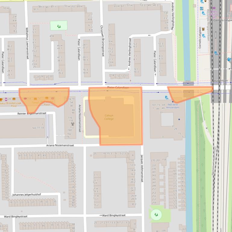 Kaart van postcodegebied 1065KH.