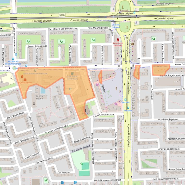 Kaart van postcodegebied 1065KK.