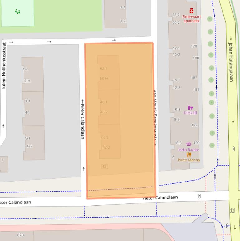 Kaart van postcodegebied 1065KP.