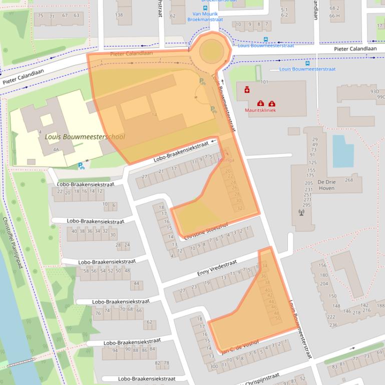 Kaart van postcodegebied 1065KW.