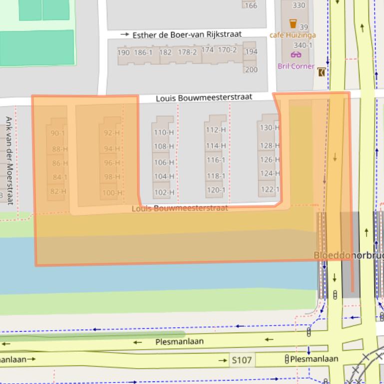 Kaart van postcodegebied 1065KZ.