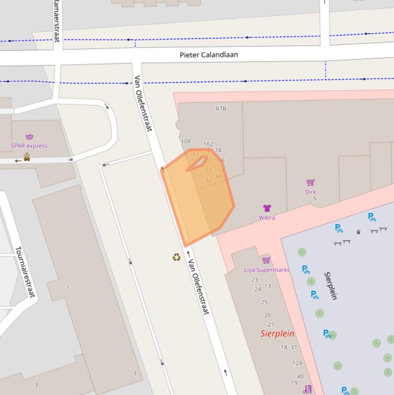 Kaart van postcodegebied 1065LK.