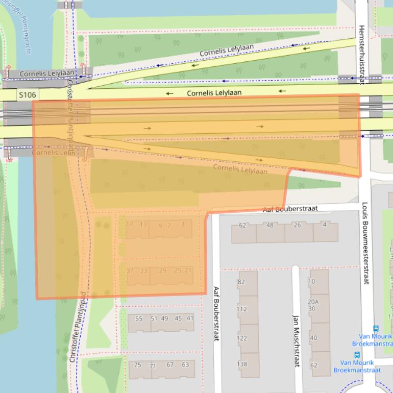 Kaart van postcodegebied 1065LP.