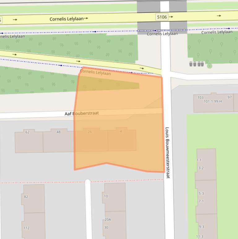 Kaart van postcodegebied 1065LS.