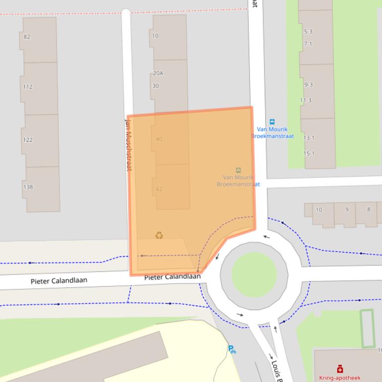 Kaart van postcodegebied 1065LZ.