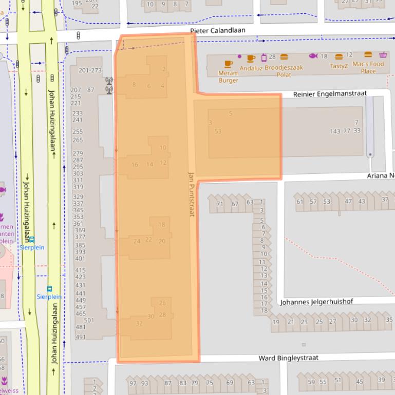 Kaart van postcodegebied 1065MB.