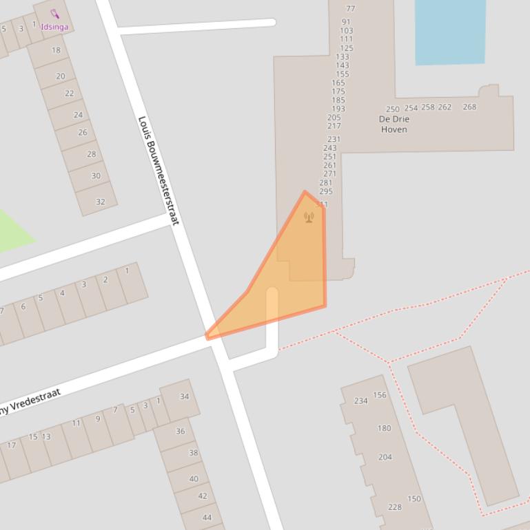 Kaart van postcodegebied 1065NS.