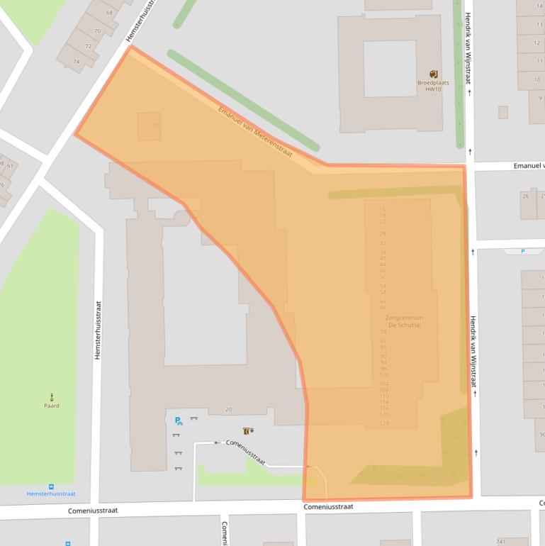 Kaart van postcodegebied 1065RA.