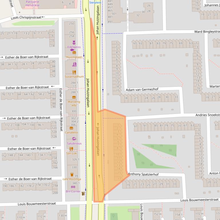 Kaart van postcodegebied 1065SH.