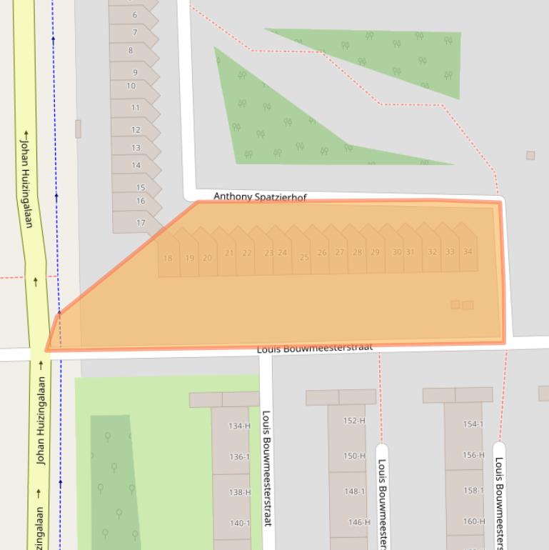 Kaart van postcodegebied 1065SJ.