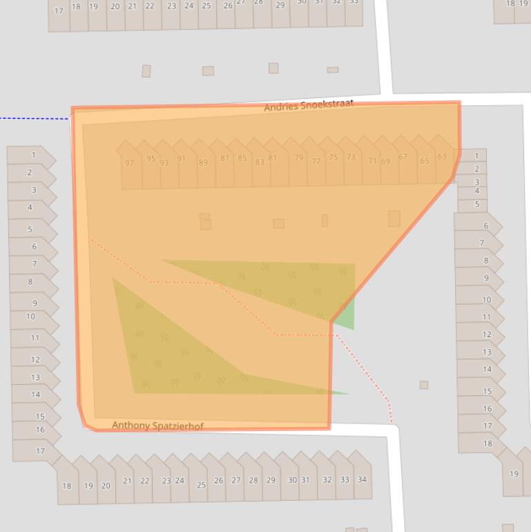 Kaart van postcodegebied 1065TC.