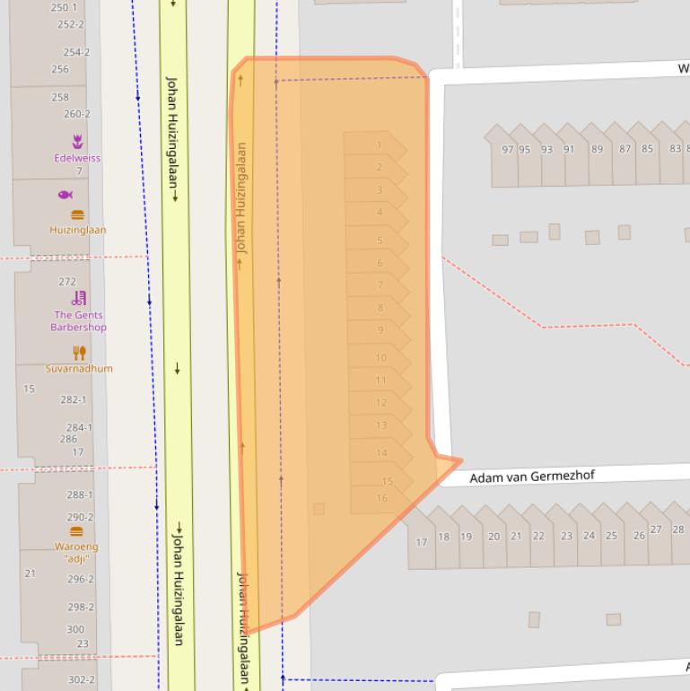 Kaart van postcodegebied 1065TD.