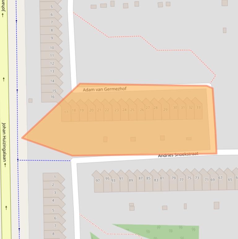 Kaart van postcodegebied 1065TE.