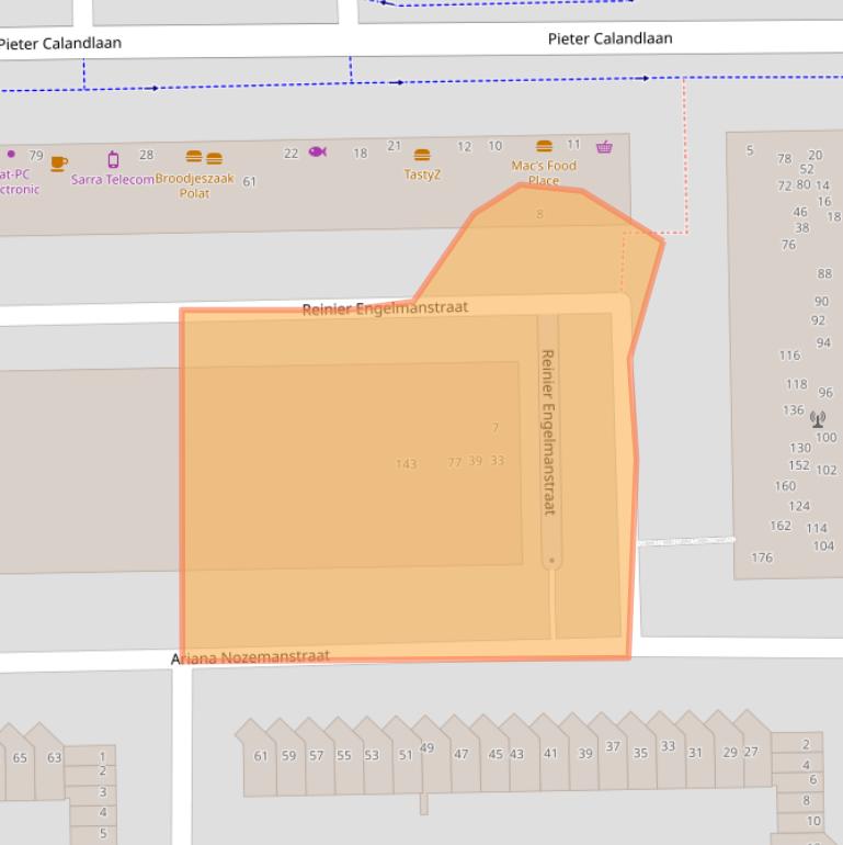 Kaart van postcodegebied 1065TT.