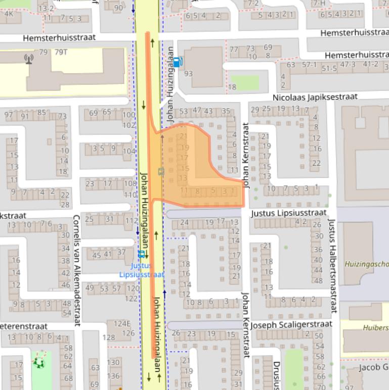 Kaart van postcodegebied 1065VA.
