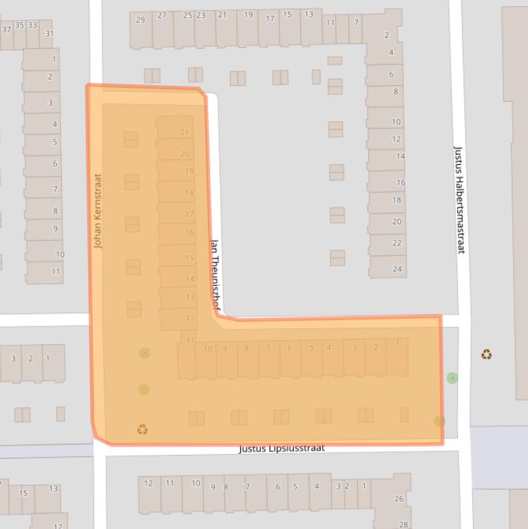 Kaart van postcodegebied 1065VB.