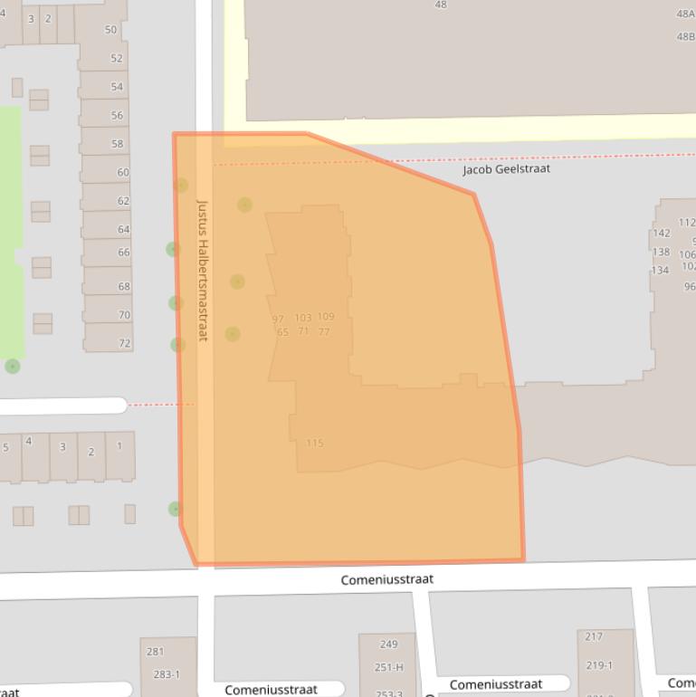 Kaart van postcodegebied 1065VE.