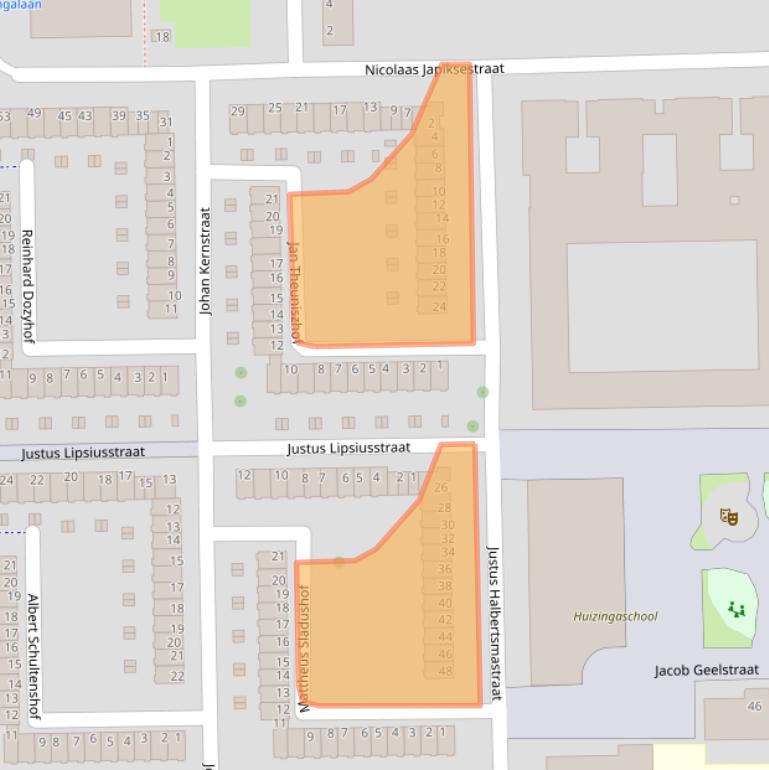 Kaart van postcodegebied 1065VG.