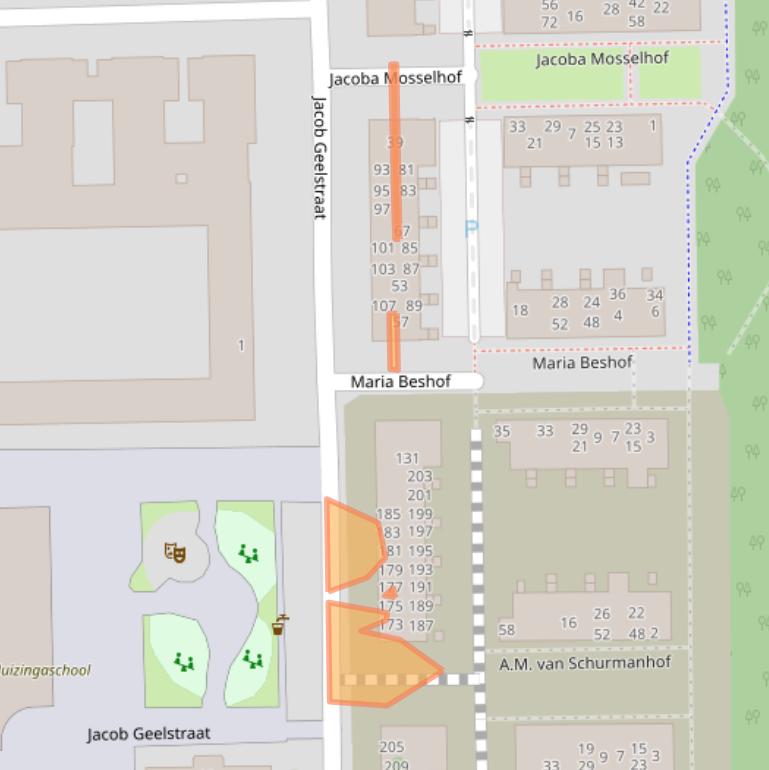 Kaart van postcodegebied 1065VP.