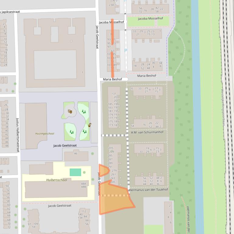 Kaart van postcodegebied 1065VR.